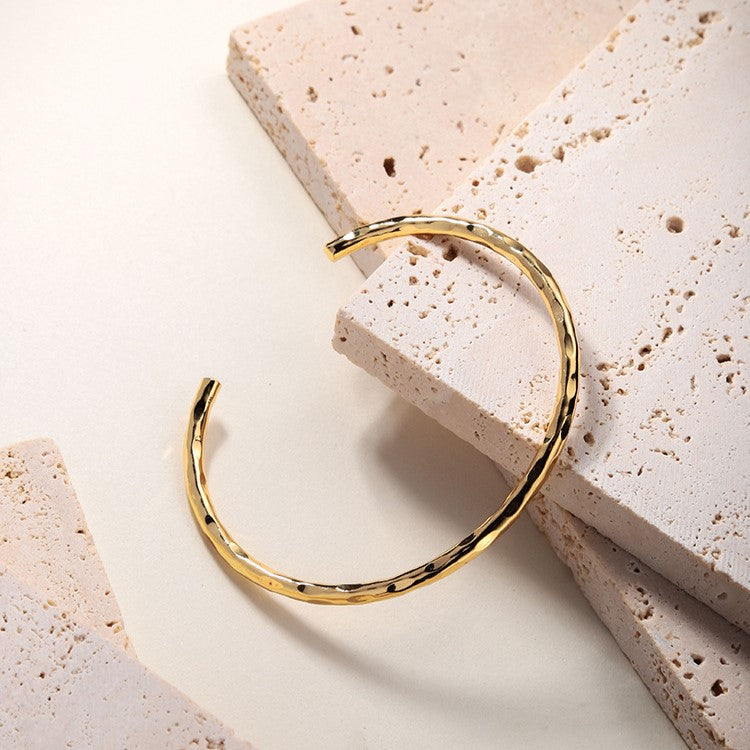 Hammered Golden Bangle