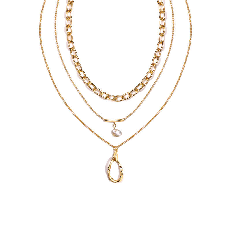 Triple-Layered Pearl Necklace