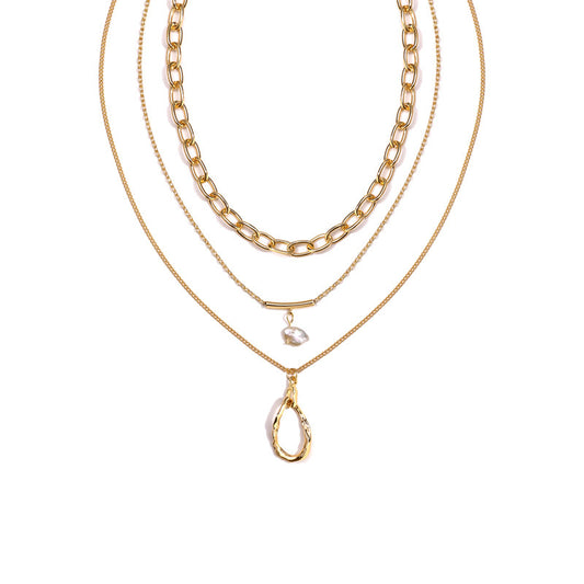 Triple-Layered Pearl Necklace