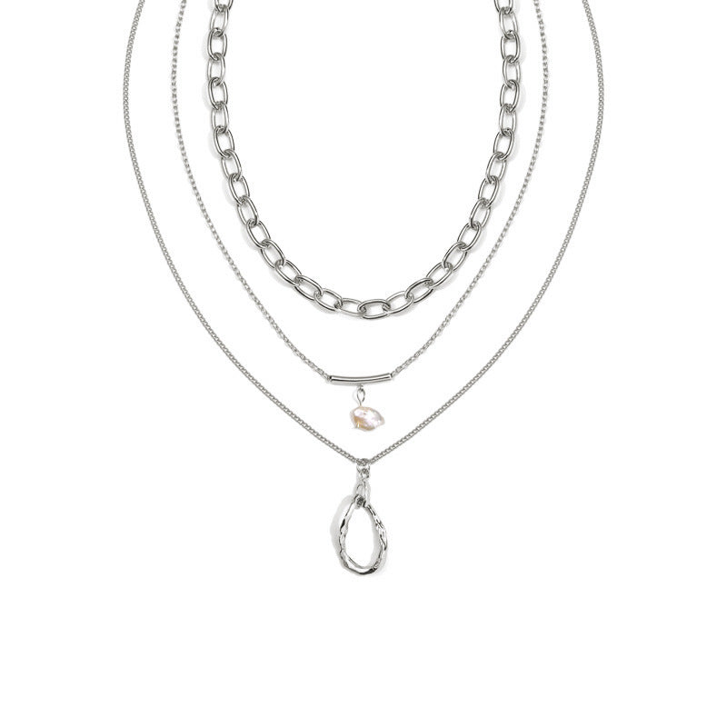 Triple-Layered Pearl Necklace